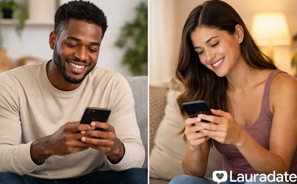 Users are texting on the Lauradate website